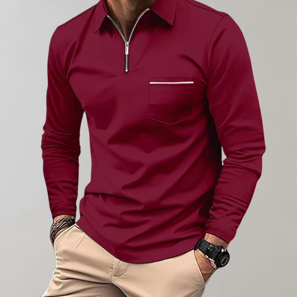 Langärmeliges Poloshirt für Männer