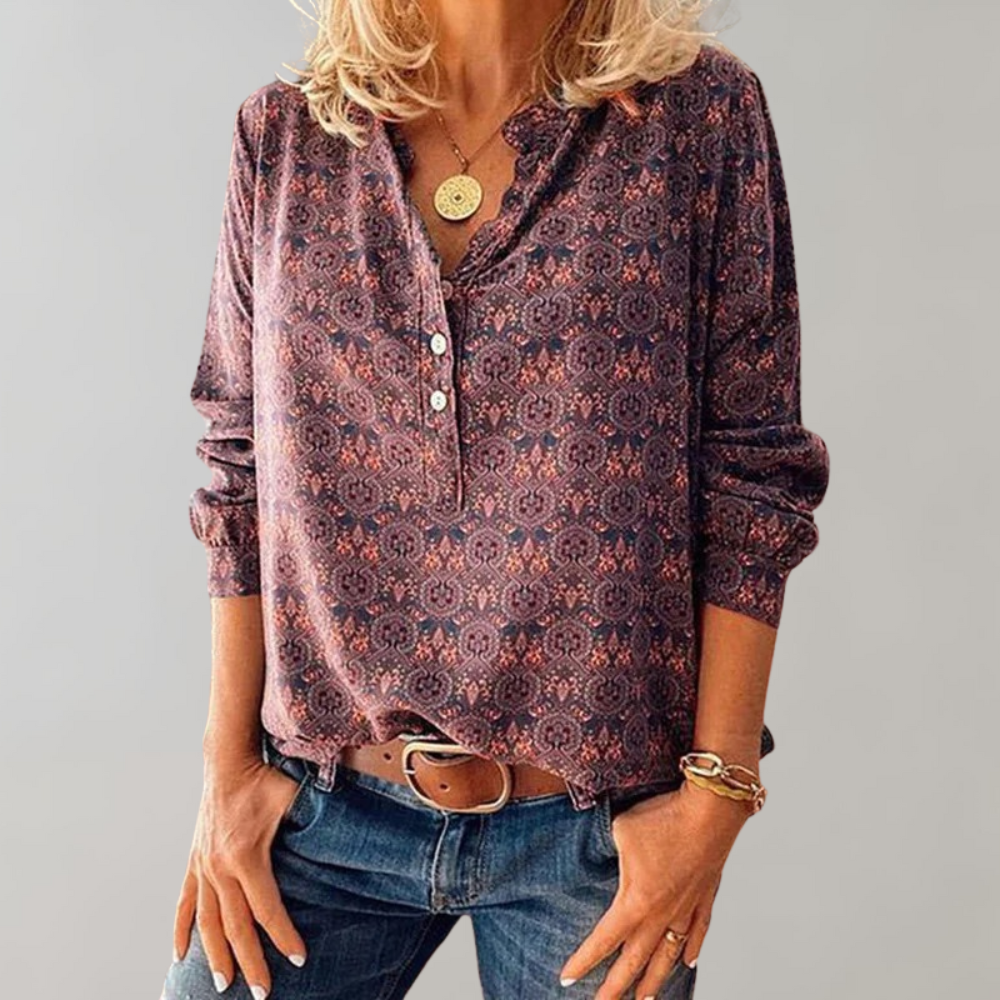 Silvia | Vintage Komfortable Bluse