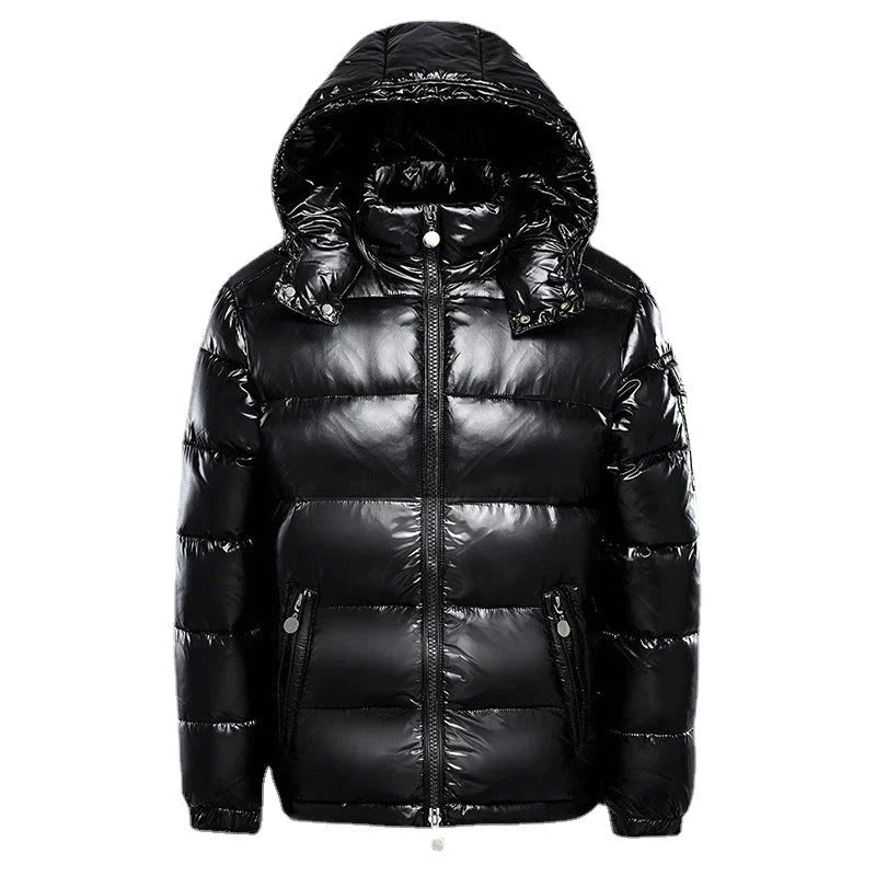 Glänzende Daunenjacke Herren
