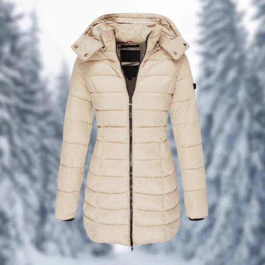 Puffer-Kapuzen-Winterjacke für Frauen
