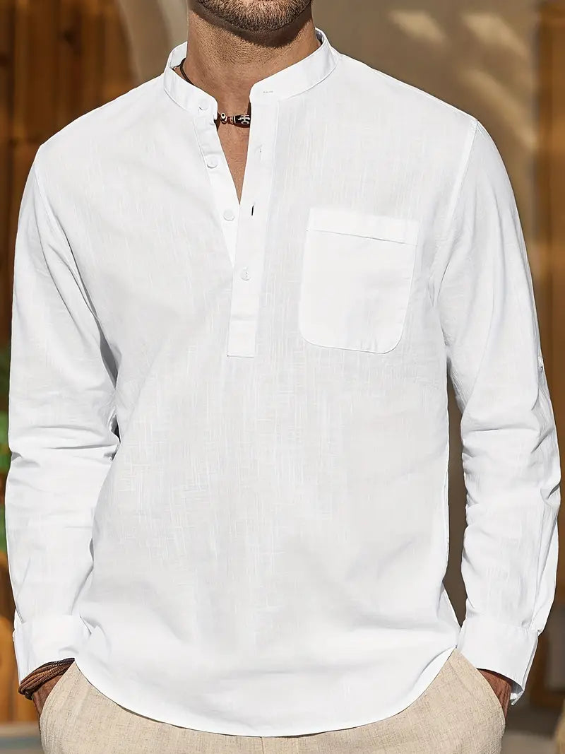 Leinenhemd Herren Sommer Elegant Luftig Bequem – Noah