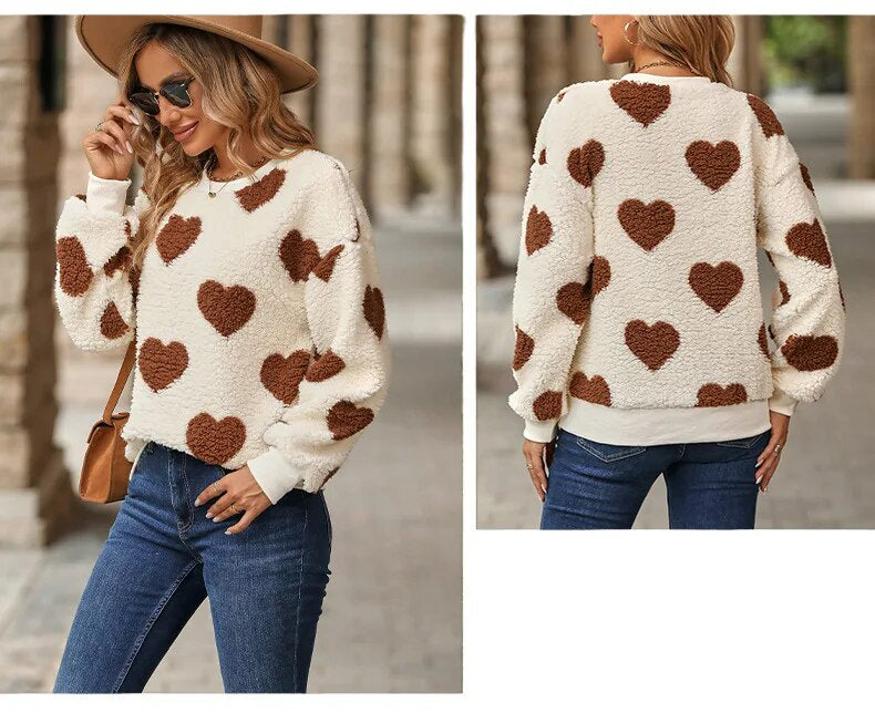 Warmer Pullover Mit Herzen Für Gemütlichen Wintercharme Für Frauen