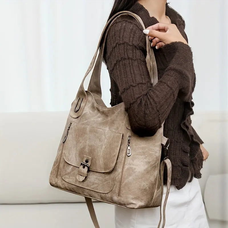 Ingrids Vintage-Charme | Kunstleder-Schultertasche