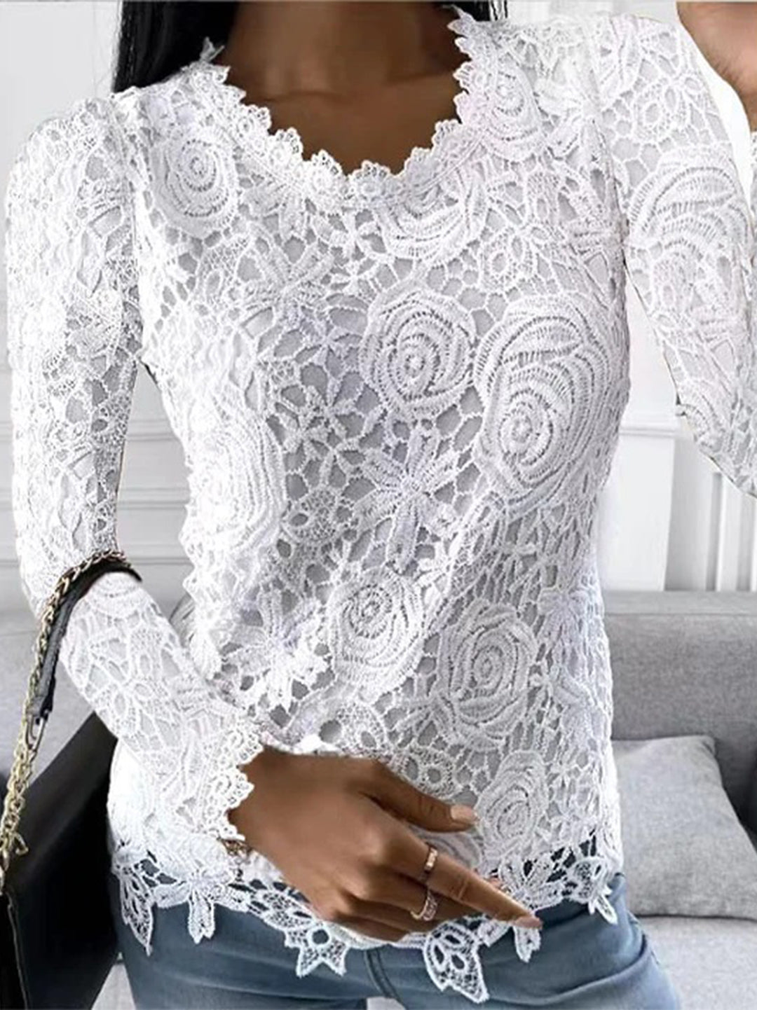 Elegante Damenbluse mit raffinierten Details – Claudia