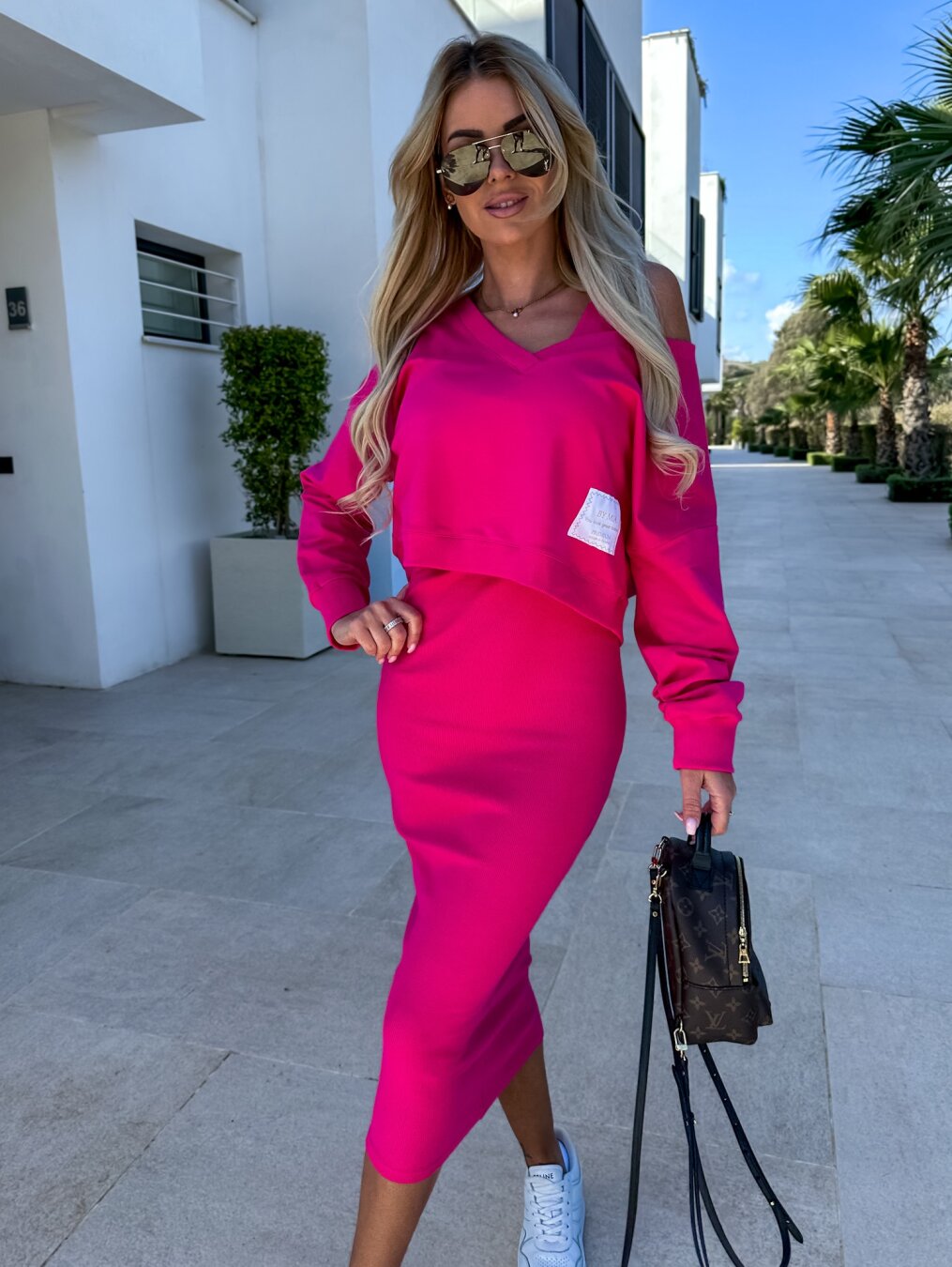 Zweiteiler Damen Kleid mit Sweatshirt – Alina