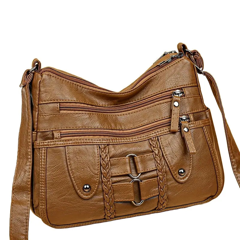 Ingrids Nietenakzentierte Umhängetasche | Diebstahlsichere Crossbody-Tasche