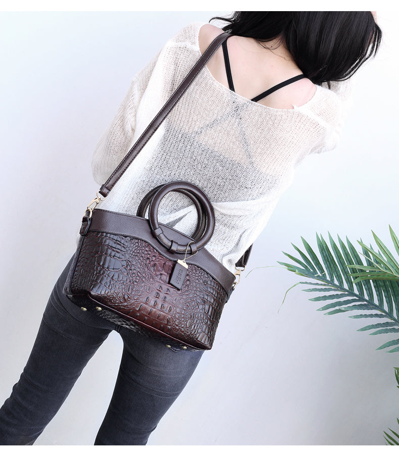 Hanna™ - Stilvolle Krokodilledertasche mit handgefertigten Details