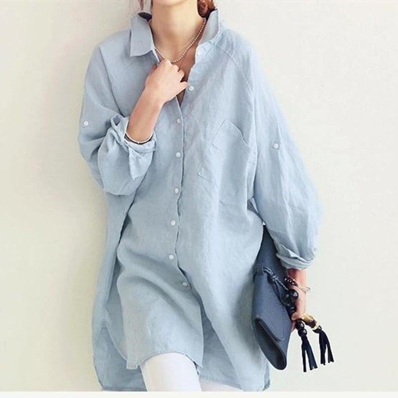 Oversize-Freizeithemd aus weichem Material – Lena