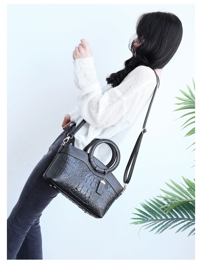 Hanna™ - Stilvolle Krokodilledertasche mit handgefertigten Details