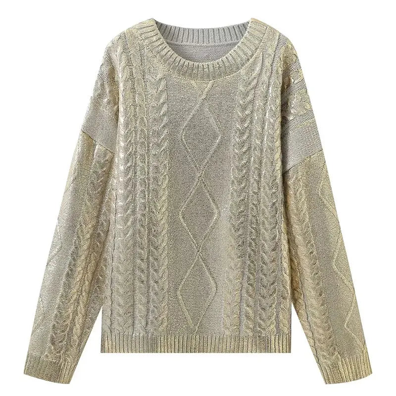 Cora | Lockerer Strick-Kabelpullover