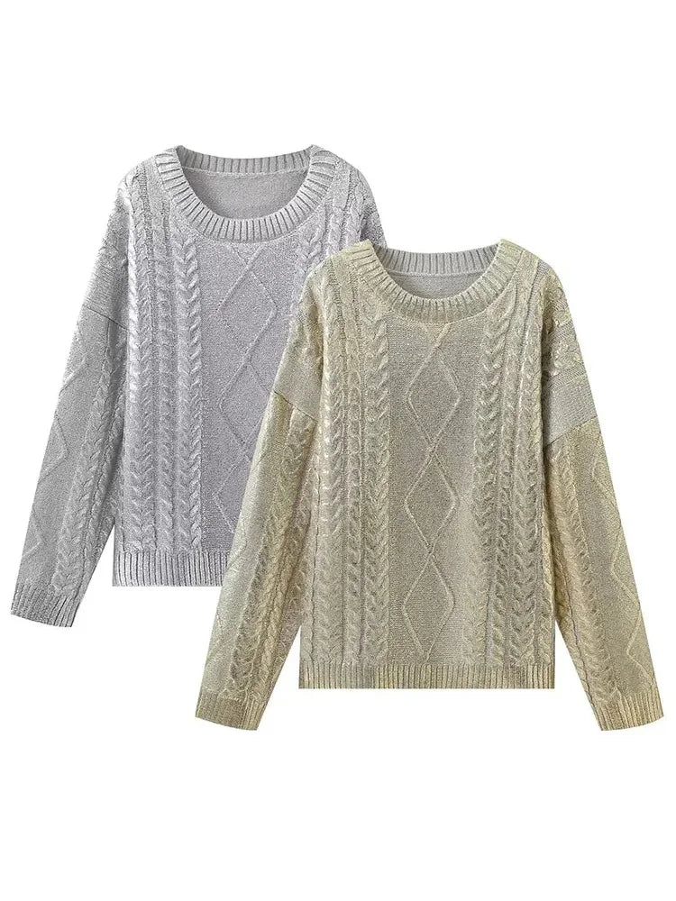 Cora | Lockerer Strick-Kabelpullover