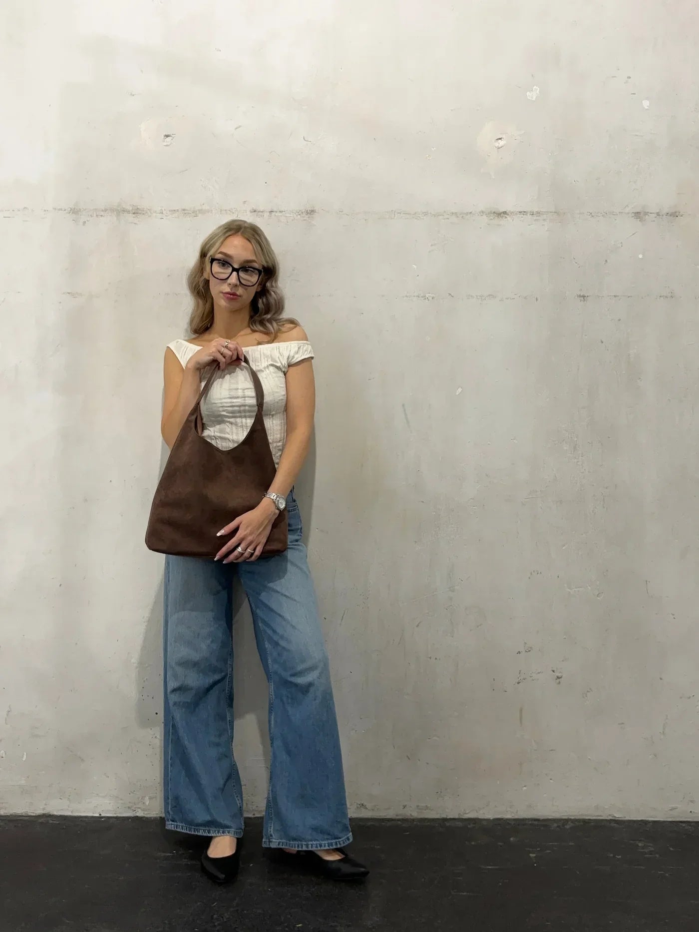 Nathalie | RetroSoft Suede Umhängetasche Set