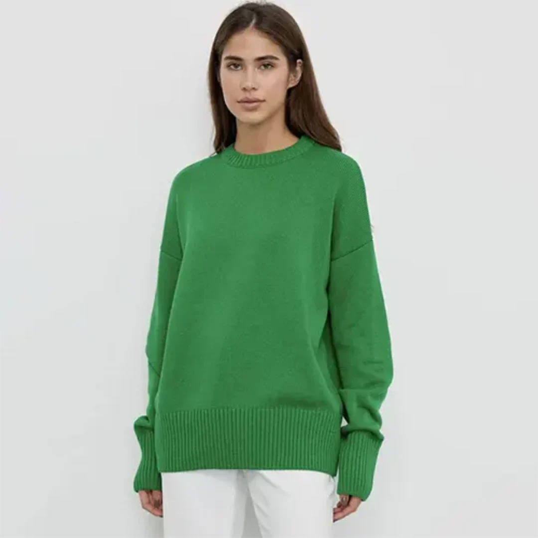Isavina | Damen Winter Rundhalsausschnitt Pullover | Warme