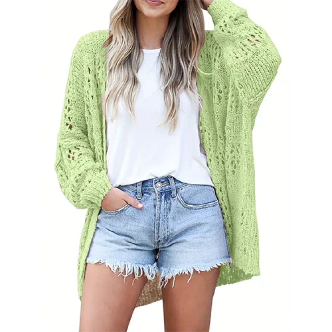 Keniamin | Damen Offen Gestrickt Strickjacke | Lange