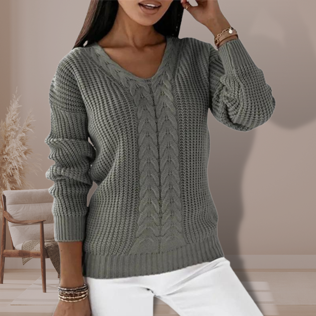 Winterpullover mit V-Ausschnitt für Frauen