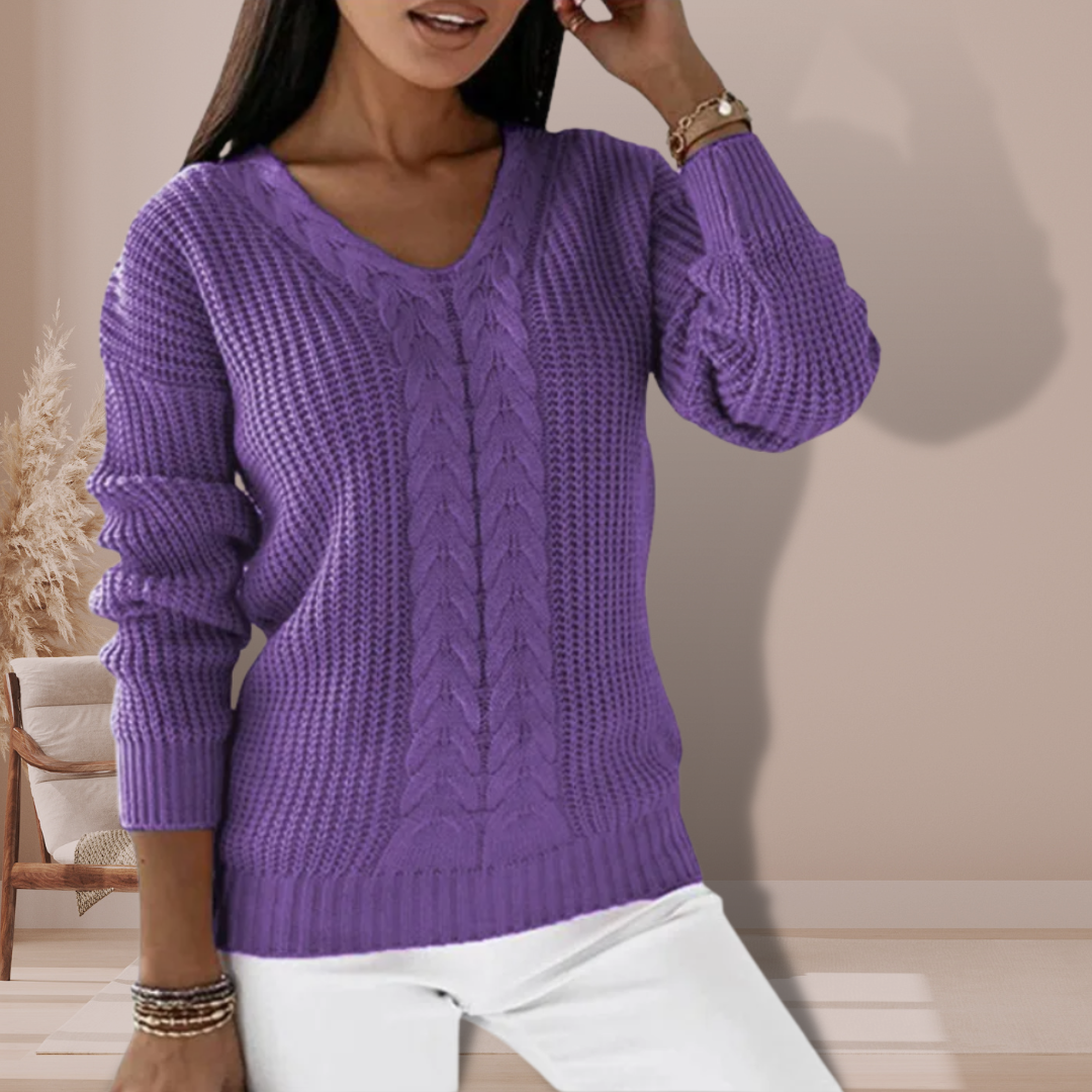 Winterpullover mit V-Ausschnitt für Frauen