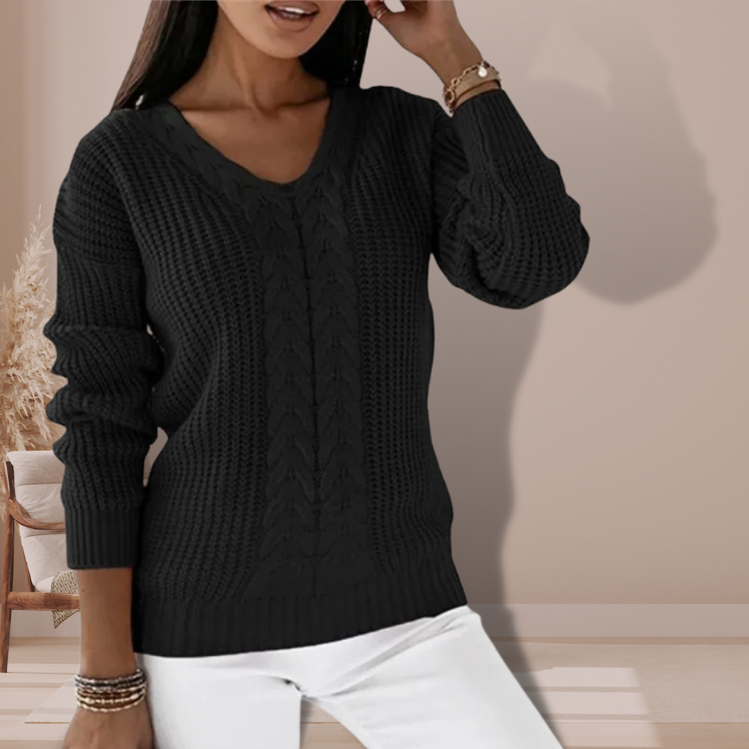 Winterpullover mit V-Ausschnitt für Frauen