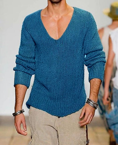 Herren Strickpullover V-Ausschnitt Klassisch Weich – Tobias