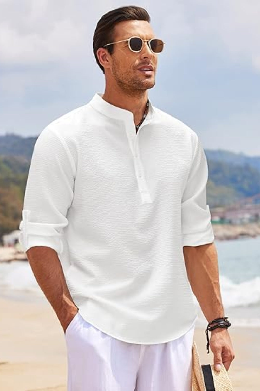 Weißes Casual-Hemd - Luca