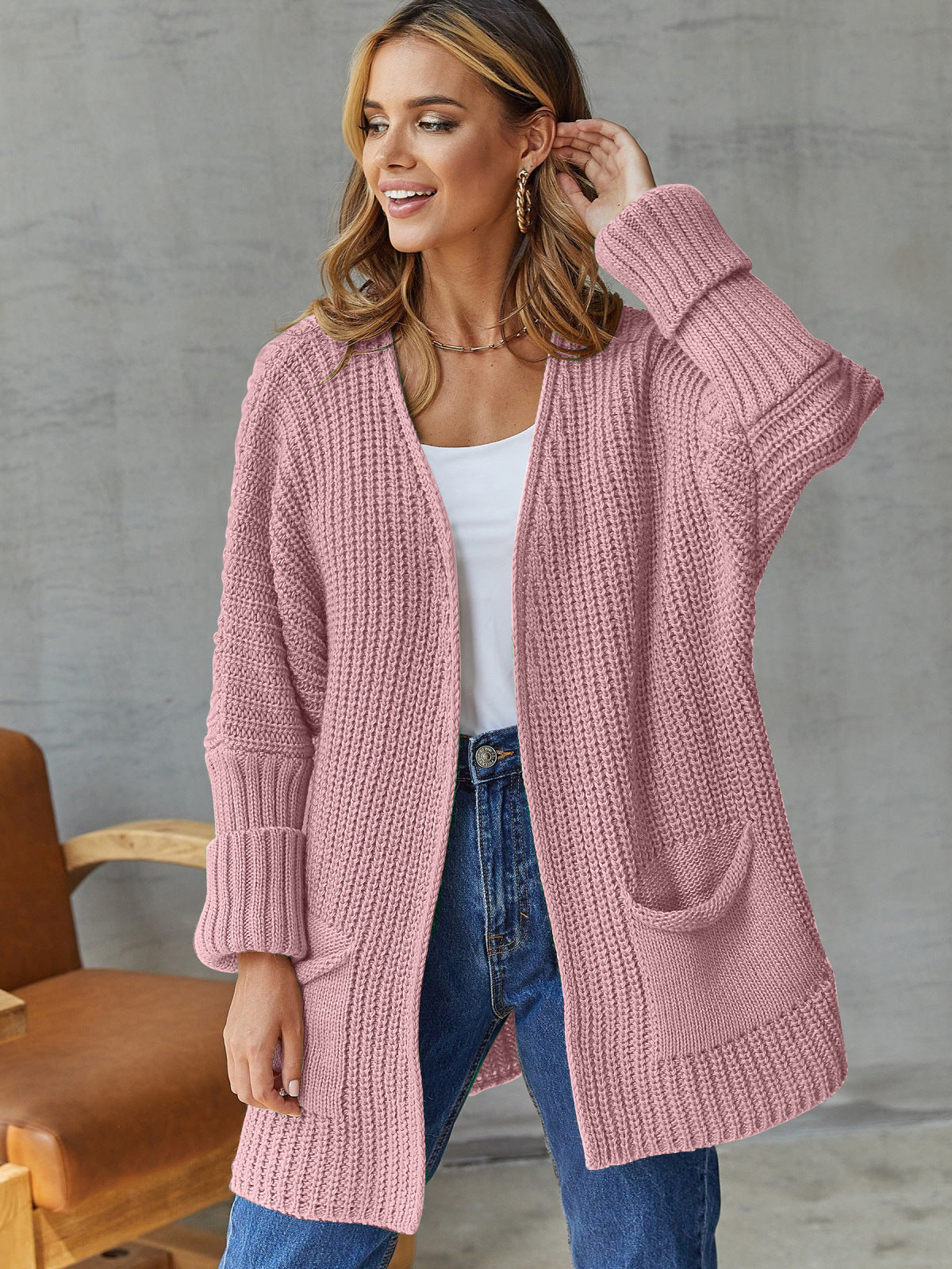 Gemütliche Strickjacke in Übergröße