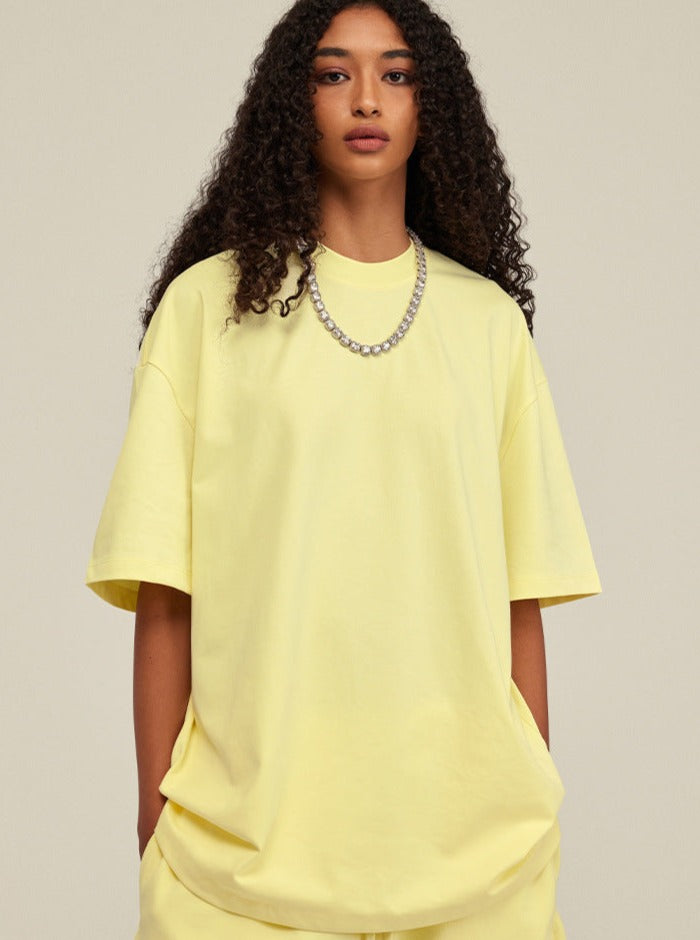 Trendy gelbes Kurzarm-Top