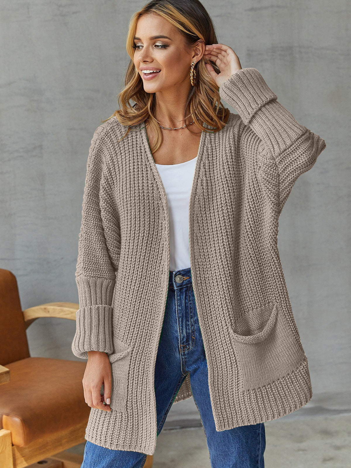 Gemütliche Strickjacke in Übergröße