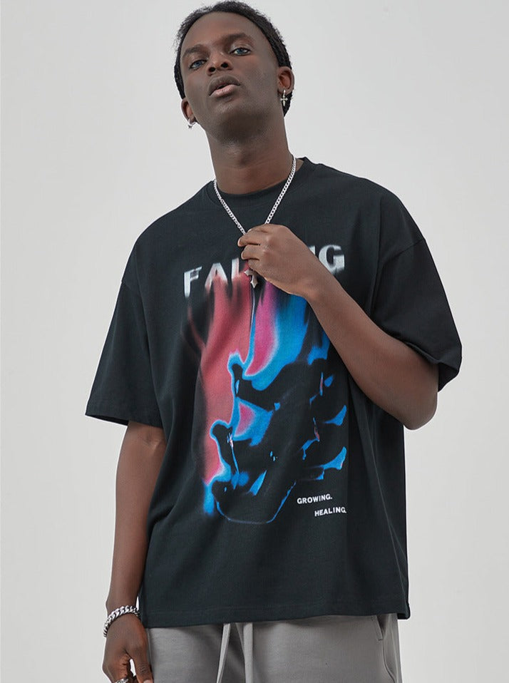 Fallendes ästhetisches Y2K-Druck-Dreamcore-Unisex-T-Shirt