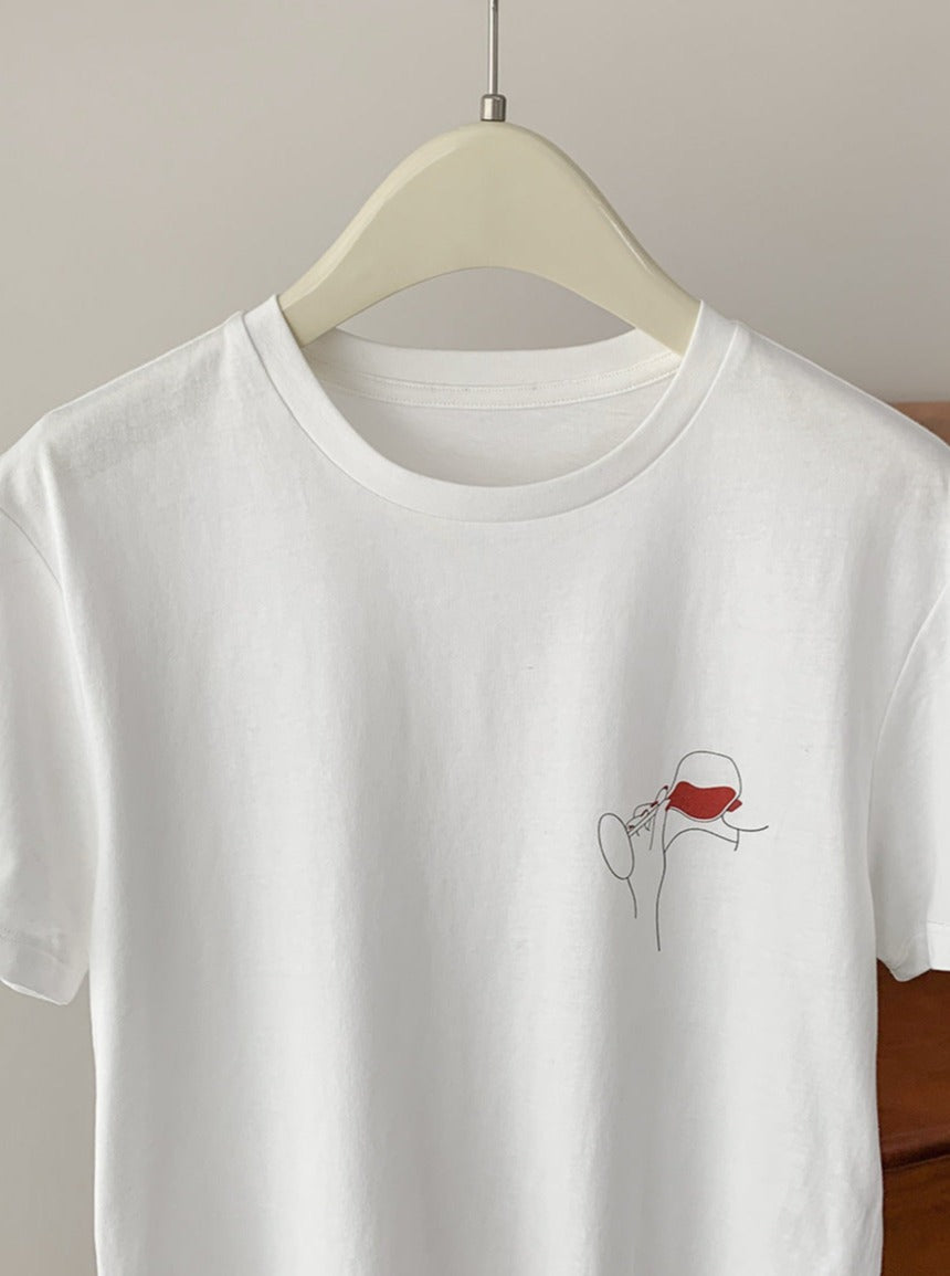 Lässiges T-Shirt mit Rundhalsausschnitt und kurzen Ärmeln