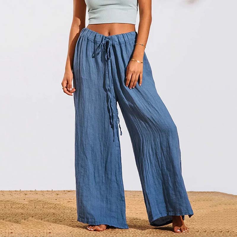 Allen - Lässige Blaue Wide-Leg-Hose