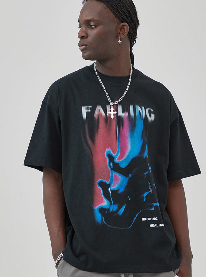 Fallendes ästhetisches Y2K-Druck-Dreamcore-Unisex-T-Shirt