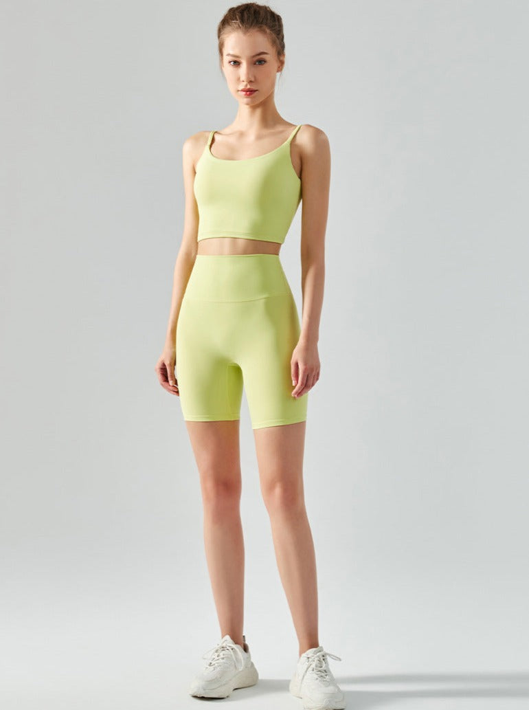 Yoga-Shorts mit hoher Taille, elastisch, nahtlos
