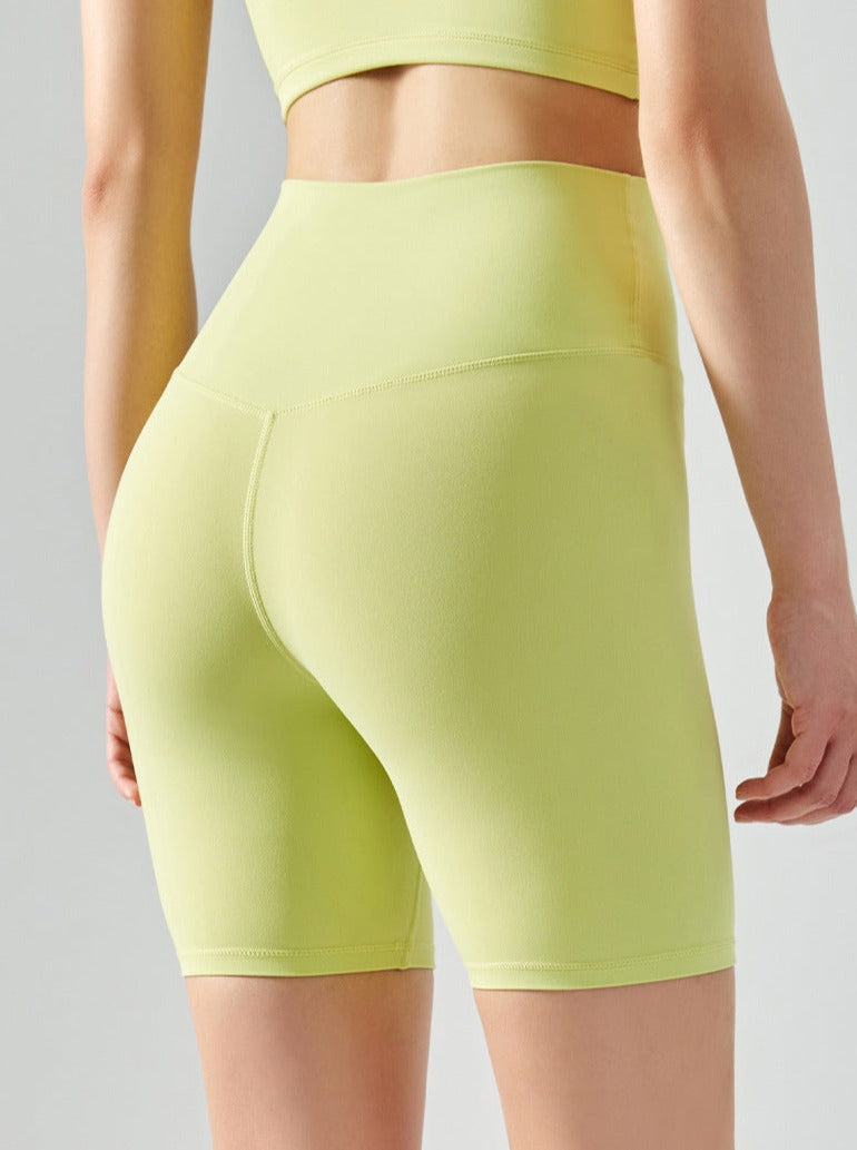 Yoga-Shorts mit hoher Taille, elastisch, nahtlos