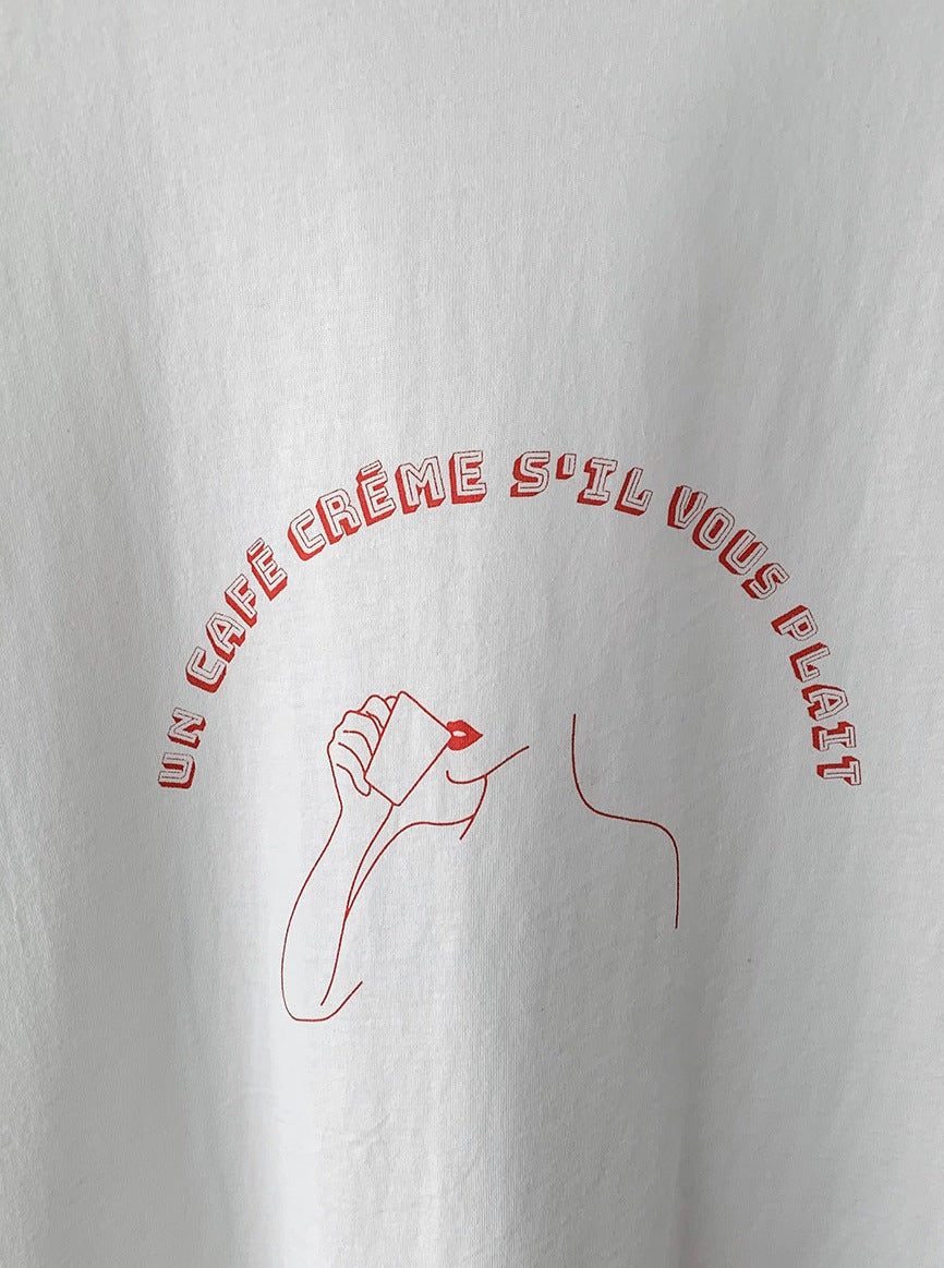 Loses Kurzarmhemd mit Rundhalsausschnitt und Buchstabendruck in koreanischer Version