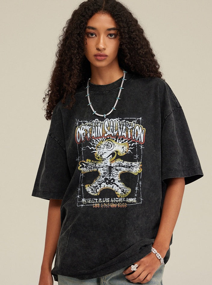 Trendy bedrucktes Halbarm-T-Shirt für Herren