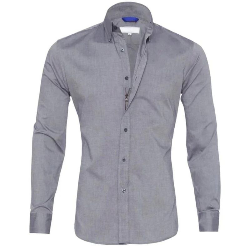 Schwarzes knitterfreies Hemd - Luca