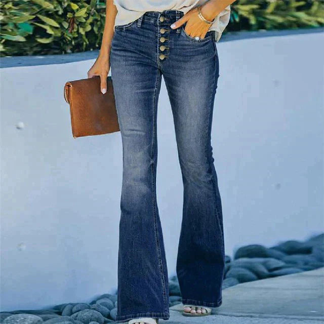Zoey - Hellblaue Denim-Hose mit hoher Taille für einen verführerischen Look