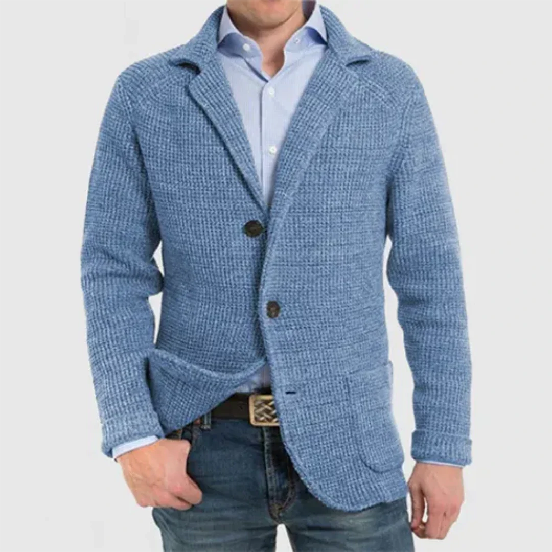 Akselar | Herren Knopf Daunen Strick Jacke | Warme