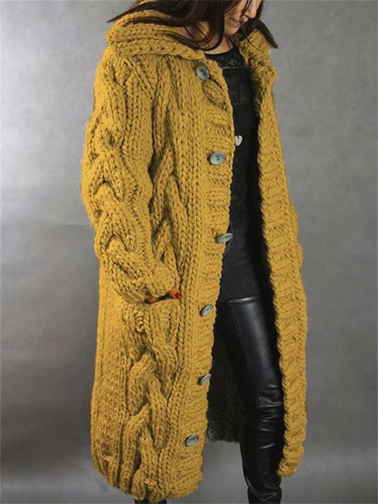 Karsten™ | Übergroßer Grobstrick-Cardigan mit Knopfleiste