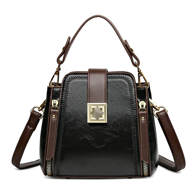 Mischa™ | Handtasche mit klassischer Eleganz und goldenen Akzenten