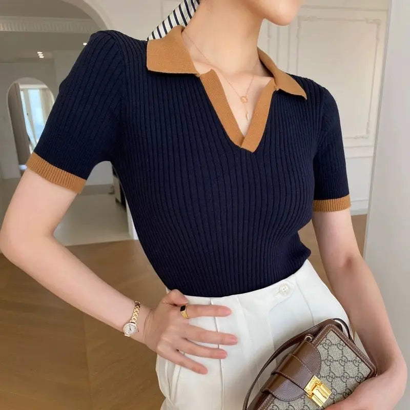 Ärmellose Bluse mit V-Ausschnitt für Damen