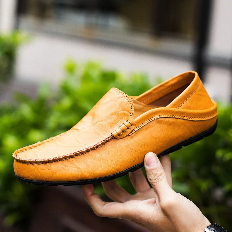 Logan | Leder loafers herren atmungsaktiv und rutschfest