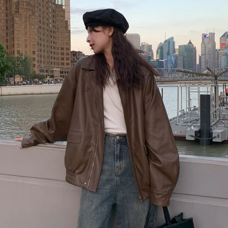 Mei | Oversize PU-lederjacke für damen
