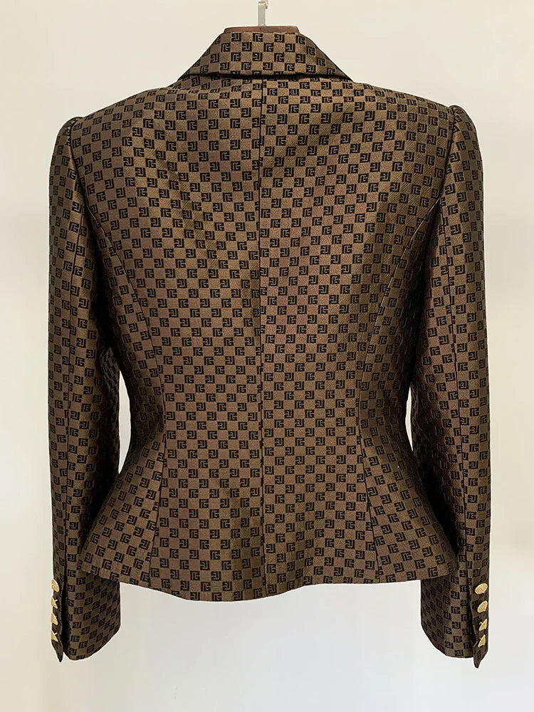 Ilse | Zweireihiger Jacquard-Blazer mit Monogramm