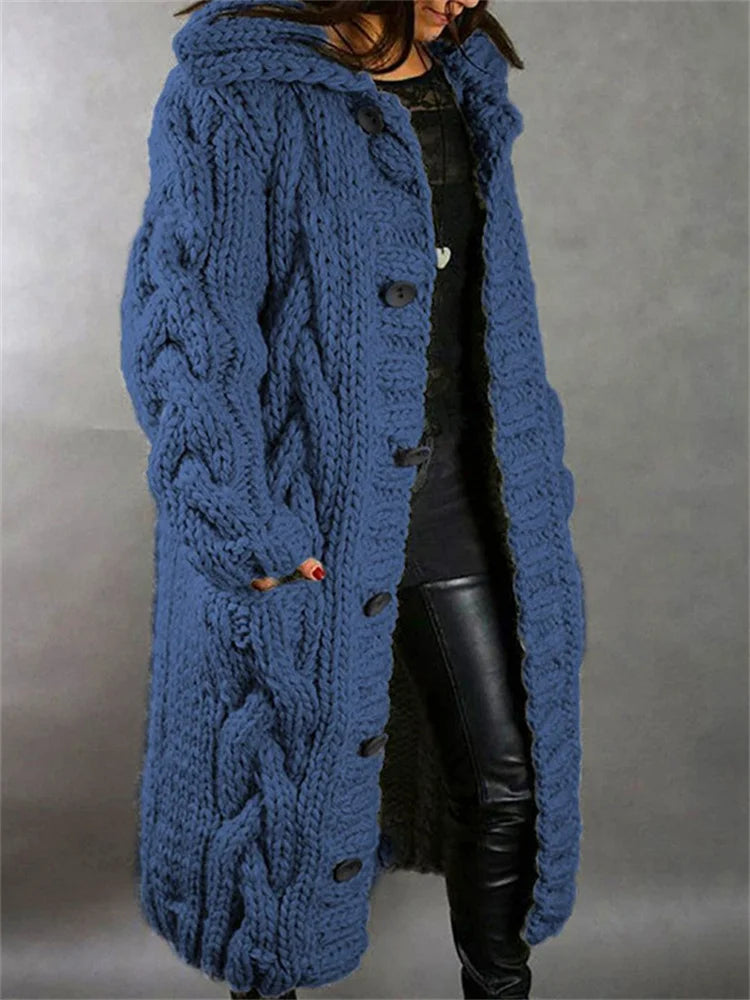 Karsten™ | Übergroßer Grobstrick-Cardigan mit Knopfleiste