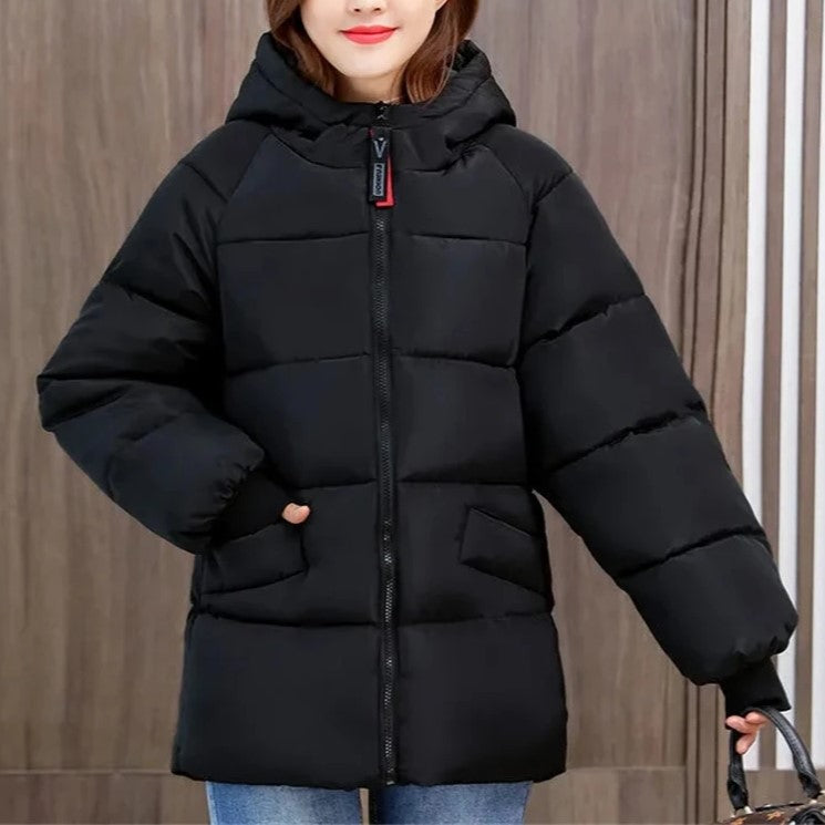 Wattierter Baumwollparka mit Kapuze für Winter – Emily