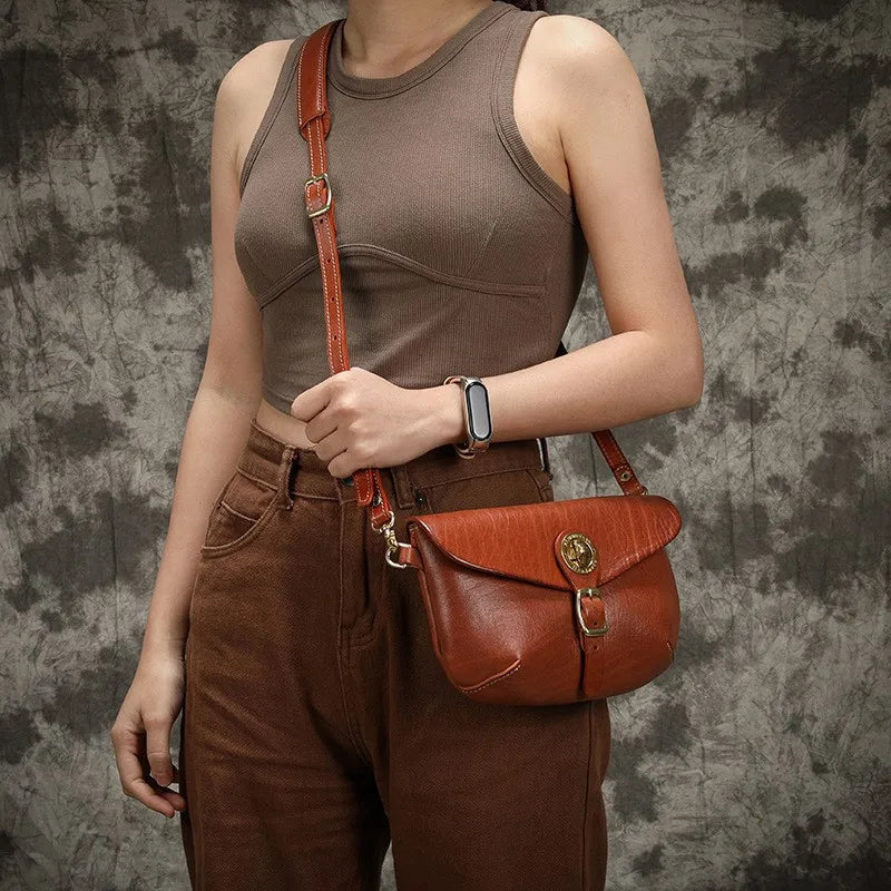 Amalie™ | Elegante Satteltasche aus echtem Leder im Vintage-Stil