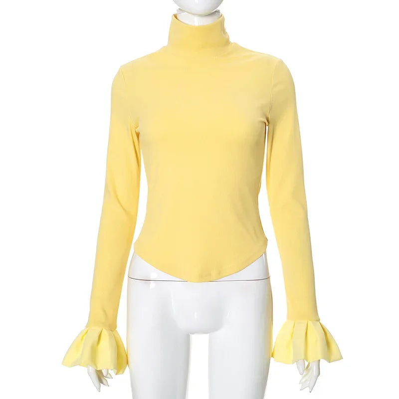 Roxy | Slim-fit crop-top mit rollkragen für damen