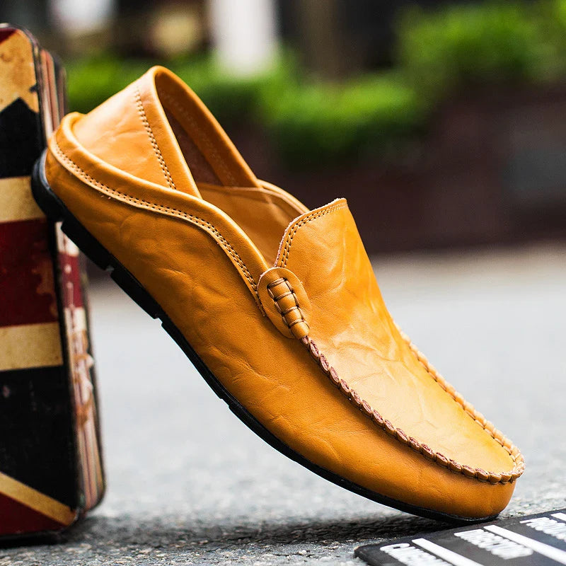 Logan | Leder loafers herren atmungsaktiv und rutschfest