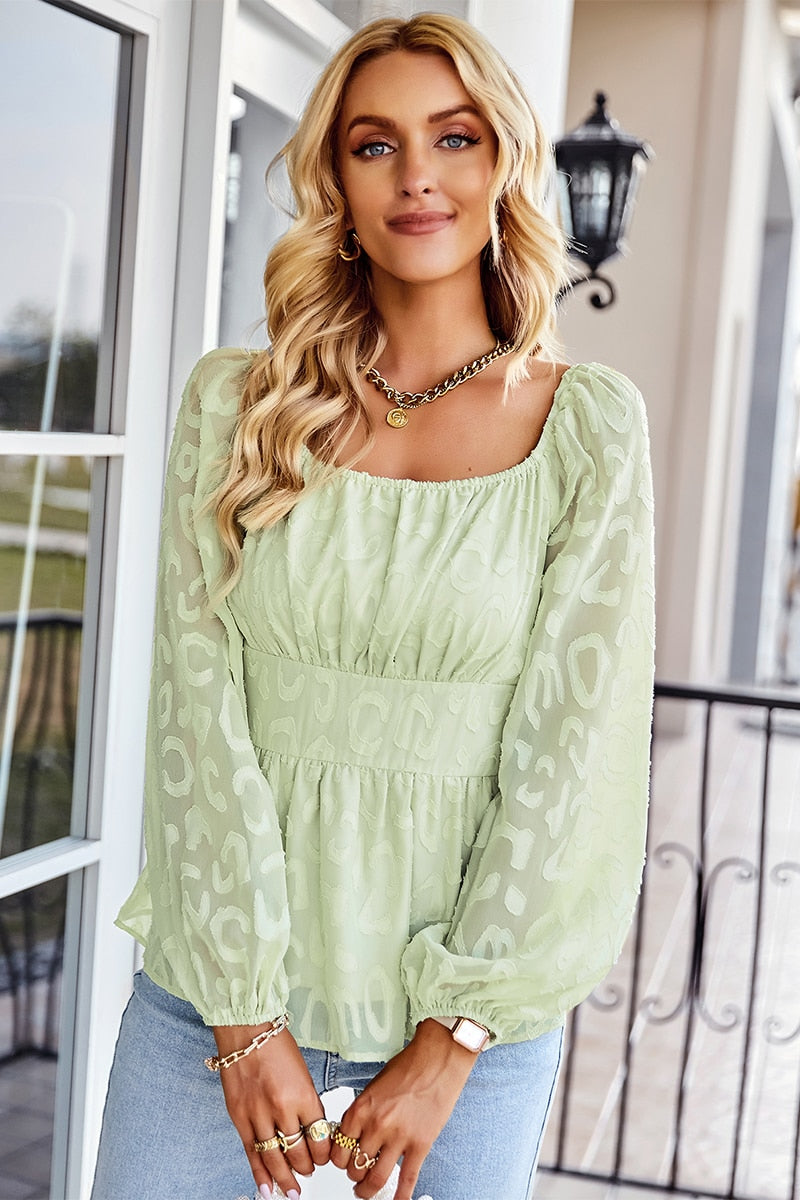 Damen-Bluse mit Puffärmeln für elegante Looks – Helena