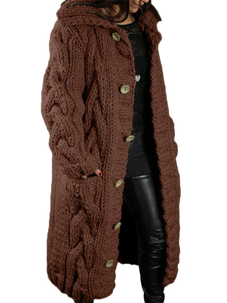 Karsten™ | Übergroßer Grobstrick-Cardigan mit Knopfleiste